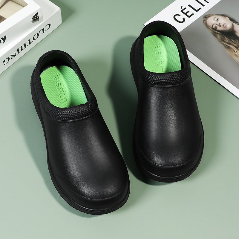 Chef Shoes Breathable Non-Slip Waterproof And Oil-Proof Kitchen Shoes Men'S Work Shoes Nurse Shoes Women'S Water Shoes Black - Image 4